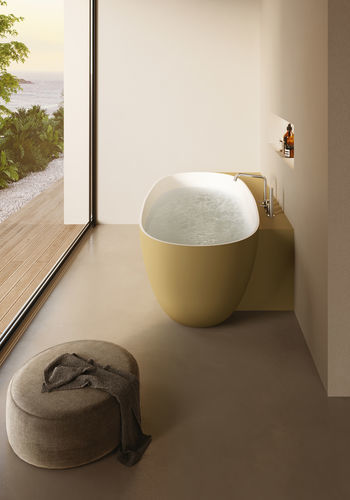 Badewanne für Eckeinbau - ELLISSE PLUS - IDEAGROUP - in Wandnähe / für Wohnungen / Acrylharz