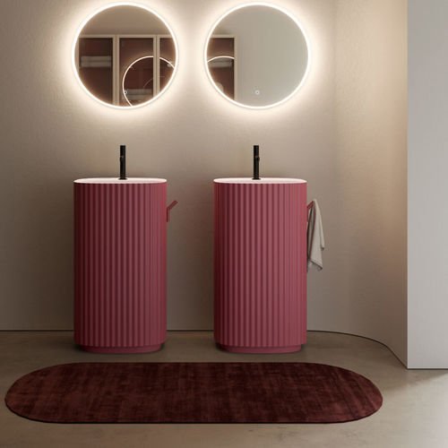 Bodenstehendes Waschbecken - GIOVE02 - IDEAGROUP - Cristalplant® / individuell gestaltbar / Mattfinish