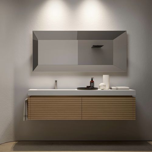 Wandmontierter Waschtisch-Unterschrank - DOLCEVITA 12 - IDEAGROUP - Eiche / Corian® / modern