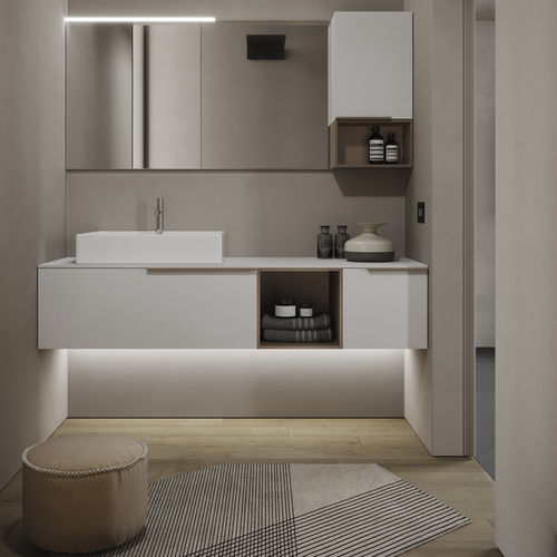 Badezimmer-Schrank / mit integrierter Beleuchtung - MY TIME 17 - IDEAGROUP - modern / für Privatgebrauch / Holz