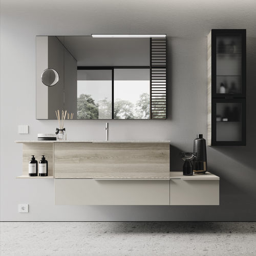 Badezimmer-Schrank / mit integrierter Beleuchtung - MY TIME 18 - IDEAGROUP - modern / für Privatgebrauch / Holz