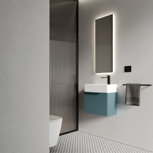 Wandmontierter Waschtisch-Unterschrank - MY TIME 25 - IDEAGROUP - Keramik / Titan / modern