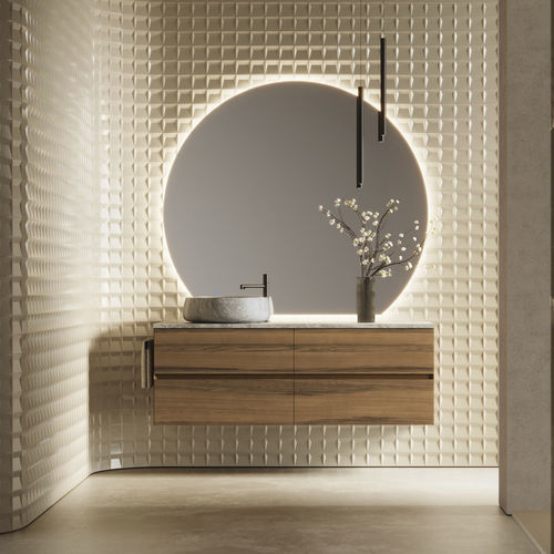 Moderner Badezimmer-Schrank - CUBIK 06 - IDEAGROUP - für Privatgebrauch / Holz / Aluminium