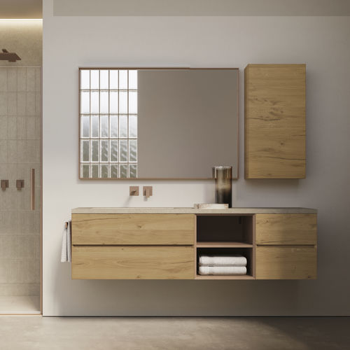 Moderner Badezimmer-Schrank - CUBIK 08 - IDEAGROUP - für Privatgebrauch / Holz / HPL