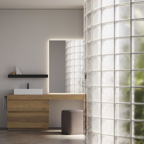 Moderner Badezimmer-Schrank - CUBIK 11 - IDEAGROUP - für Privatgebrauch / Holz / HPL