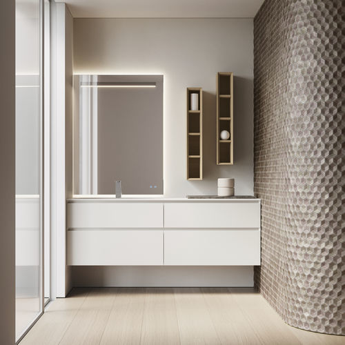 Moderner Badezimmer-Schrank - CUBIK 14 - IDEAGROUP - für Privatgebrauch / Holz / HPL