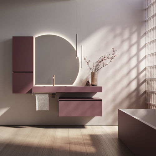 Moderner Badezimmer-Schrank - CUBIK 15 - IDEAGROUP - für Privatgebrauch / HPL / matt