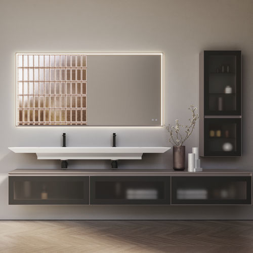 Moderner Badezimmer-Schrank - CUBIK 20 - IDEAGROUP - für Privatgebrauch / Holz / HPL
