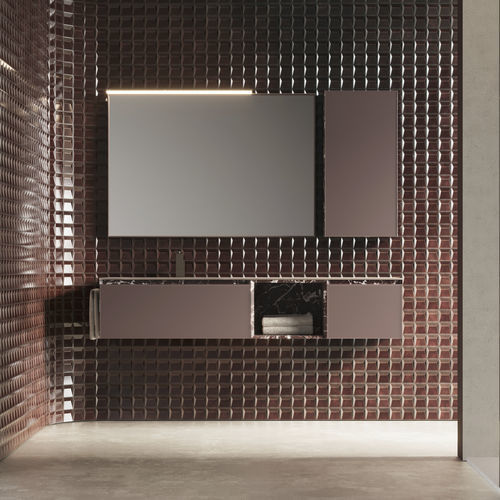 Moderner Badezimmer-Schrank - CUBIK 21 - IDEAGROUP - für Privatgebrauch / Holz / HPL