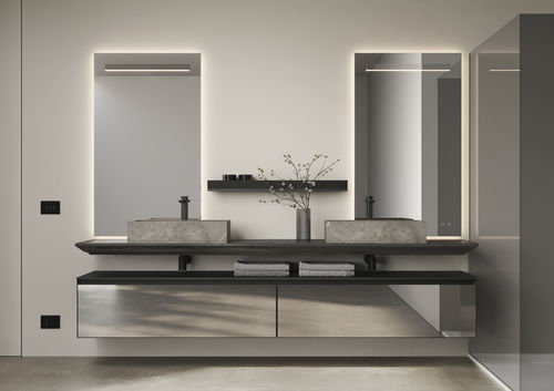 Moderner Badezimmer-Schrank - CUBIK 23 - IDEAGROUP - für Privatgebrauch / Holz / Laminat