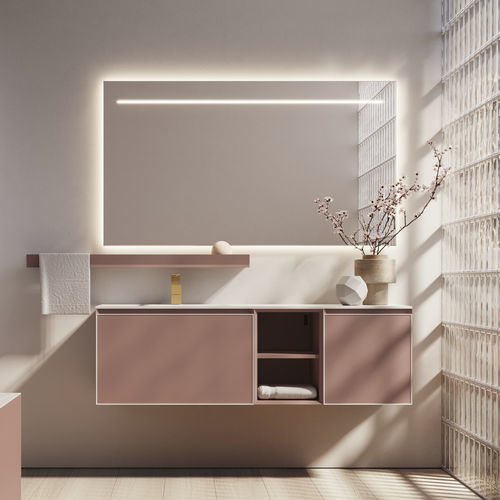 Moderner Badezimmer-Schrank - CUBIK 24 - IDEAGROUP - für Privatgebrauch / Holz / HPL