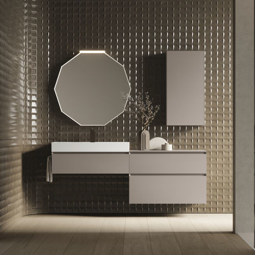 Moderner Badezimmer-Schrank - CUBIK 30 - IDEAGROUP - für Privatgebrauch / Holz / HPL