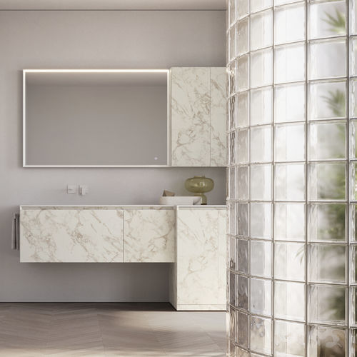 Moderner Badezimmer-Schrank - CUBIK 34 - IDEAGROUP - für Privatgebrauch / Holz / HPL