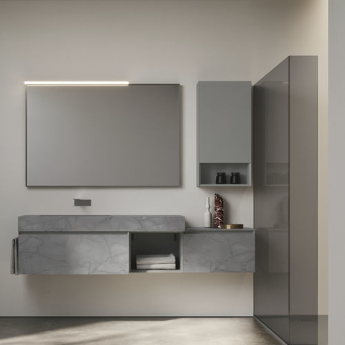 Moderner Badezimmer-Schrank - CUBIK 33 - IDEAGROUP - für Privatgebrauch / Holz / HPL