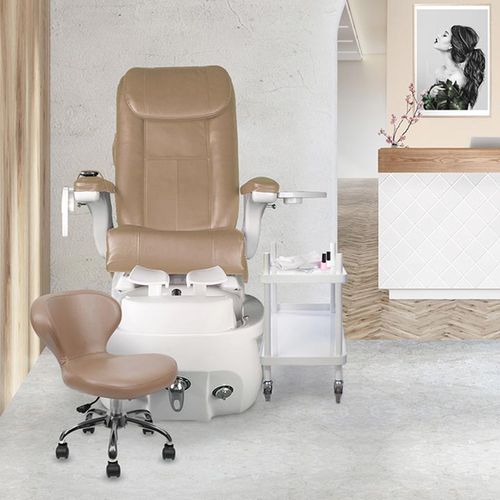 Fusspflegestuhl mit Wellnessbecken / Kunstleder - CLEANSPA - Comfortel - mit Kopfstütze / schwarz / weiß