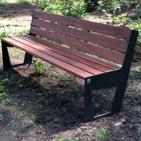 Bank für den öffentlichen Raum / originelles Design - KS1210 - Darba Spars - Stahl / Holz / mit Rückenlehne