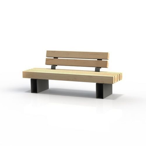 Moderne Bank für den öffentlichen Raum - KS2110 - Darba Spars - Stahl / Holz / Fichte