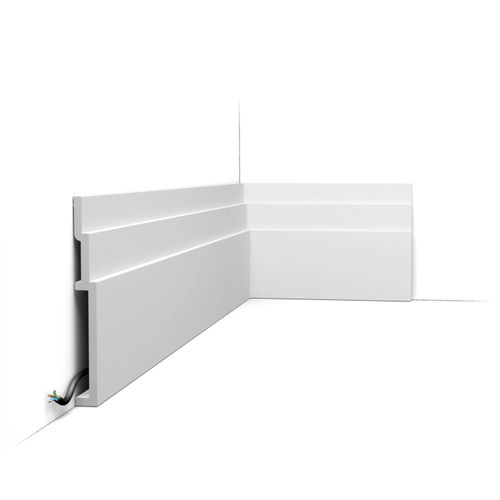 Weiße Zierleiste - SX181 HIGH LINE - Orac Decor® - Polymer / profiliert / für E-Kabel