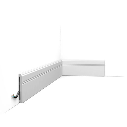 Weiße Zierleiste - SX105 - Orac Decor® - Polymer / profiliert / für E-Kabel