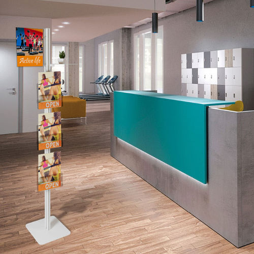 Bodenstehender Prospektständer - Info Stick - STUDIO T - Aluminium / für Einzelhandel / für Frisörsalon
