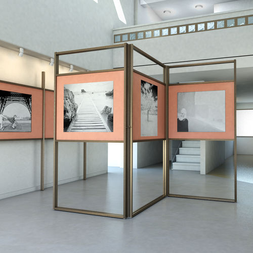 Aluminium-Raumteiler - INUNO MOSTRA - STUDIO T - Laminat / PVC / Methacrylat