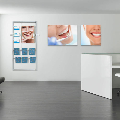 Wandmontierter Prospektständer - PANNELLO A PARETE INUNO - STUDIO T - Aluminium / für Einzelhandel / für Büro