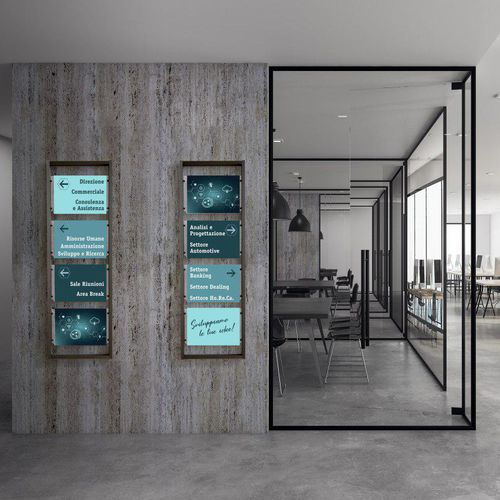 Wandmontiertes Schild - INUNO - STUDIO T - Aluminium / Plexiglas® / zur Orientierung