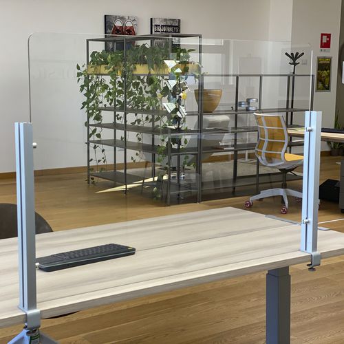 Tisch-Bürotrennwand - INUNO VETRO - STUDIO T - Glas / Schutz / transparent