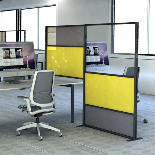 Bodenstehende Bürotrennwand - TETRIX PROTECTOR - STUDIO T - Tisch / selbsttragend / Methacrylat