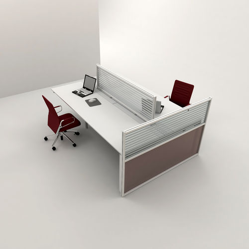 Tisch-Bürotrennwand - INUNO-DESK - STUDIO T - bodenstehend / Aluminium / Methacrylat