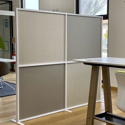 Bodenstehende Bürotrennwand - TETRIX LAM - STUDIO T - selbsttragend / Aluminium / Laminat
