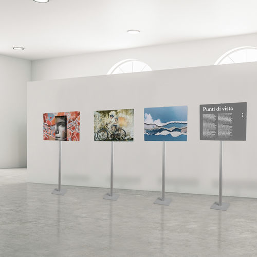 Schaukasten mit hohen Beinen - ESPOM - STUDIO T - für den Innenraum / anodisiertes Aluminium