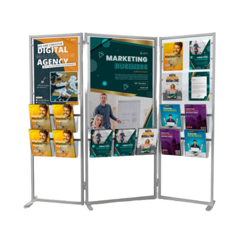 Präsentierregal für Zeitungen und Zeitschriften - TWIST - STUDIO T - selbsttragend / bodenstehend / Aluminium