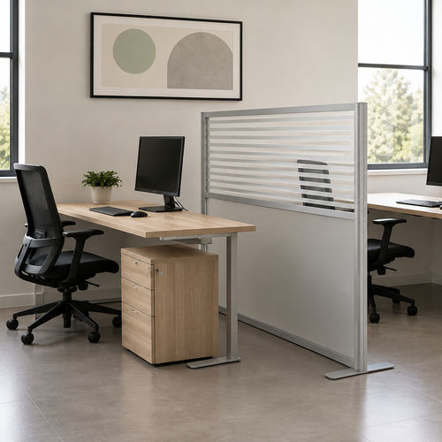 Tisch-Bürotrennwand - OFFICE 130 - STUDIO T - bodenstehend / selbsttragend / PET