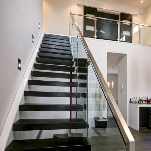 Gerade Treppe - PHANTOM 2600 - BATTIG DESIGN - mit Stufen aus Eiche / mit Stahlstruktur / modern