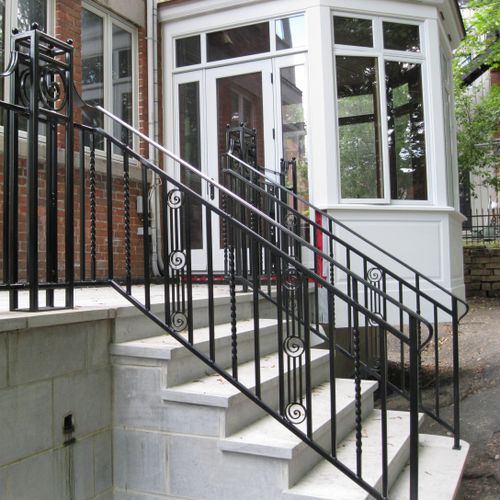 Schmiedeeisen-Geländer - KING 5580-2 - BATTIG DESIGN - mit Stangen / für Außenbereich / für Treppen