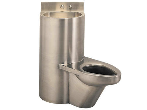Freistehendes WC - PENAL-WARE® : 1440 - Acorn - Edelstahl / für öffentliche Sanitäreinrichtungen / mit integriertem Handwaschbecken