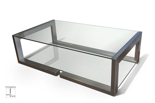 Moderner Couchtisch - DEMI - GONZALO DE SALAS - Kristall / Eisen / lackiertes Metall