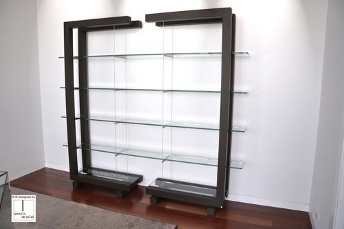 Modernes Regal - MORIA - GONZALO DE SALAS - Glas / lackiertes Metall / für Büro