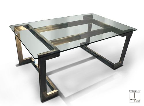 Chefschreibtisch - SENDAI - GONZALO DE SALAS - modern / patiniertes Metall / Edelstahl