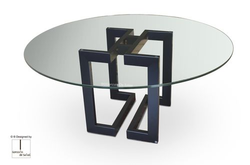 Moderner Esstisch - SENDAI - GONZALO DE SALAS - Metall / Eisen / lackiertes Metall