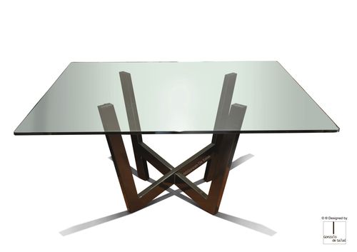 Moderner Tisch - WANIA - square - GONZALO DE SALAS - Glas / quadratisch