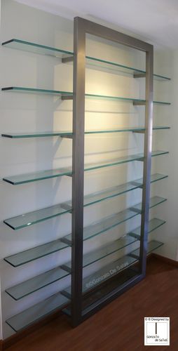 Modernes Regal - DOOR - GONZALO DE SALAS - Metall / Glas