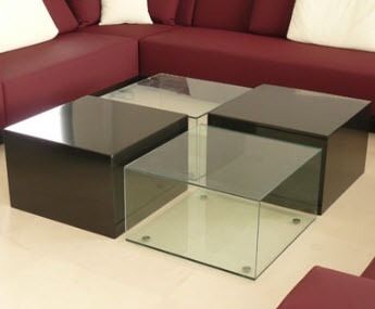 Moderner Couchtisch -  4 CUBES (2+2) - GONZALO DE SALAS - Glas / für Privatgebrauch / für den Innenraum