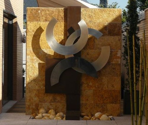 Edelstahl-Skulptur - RELIEVE CIRCULOS - GONZALO DE SALAS - für öffentliche Bereiche