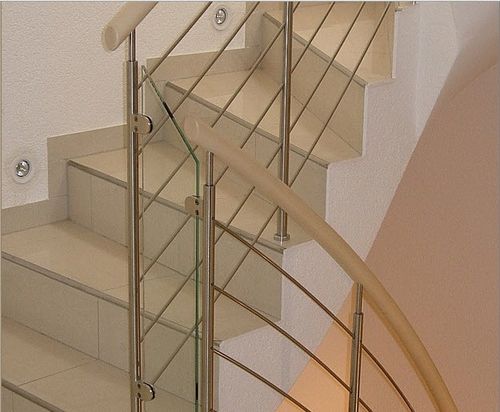 Edelstahlgeländer - KELLER TREPPENBAU AG - mit Stangen / für den Innenraum / für Treppen
