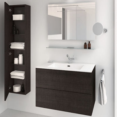 Wandhängender Waschtisch-Unterschrank - BLOCK EVO : 719011403102102 - COSMIC - Holz / modern / mit Schubladen
