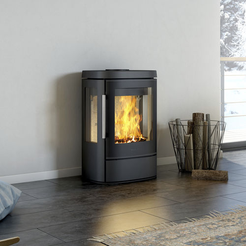 Holz-Kaminofen - 4510 - HWAM Intelligent Heat AS - mit 3 Sichtseiten / modern / Metall