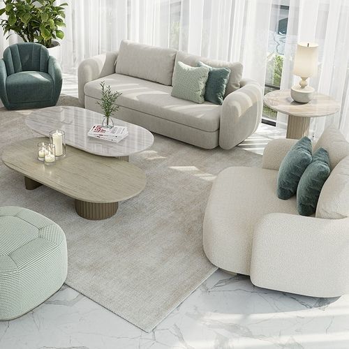 Modernes Sofa - GEM 200  - Adriana Hoyos - Stoff / mit Armlehnen / beige