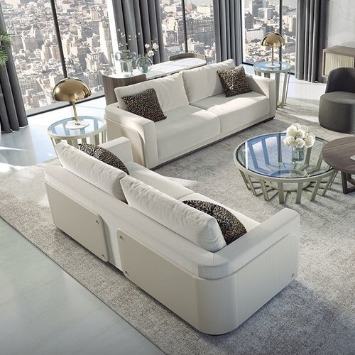 Modernes Sofa - GALAPAGOS 210 - Adriana Hoyos - Stoff / Leder / mit Armlehnen